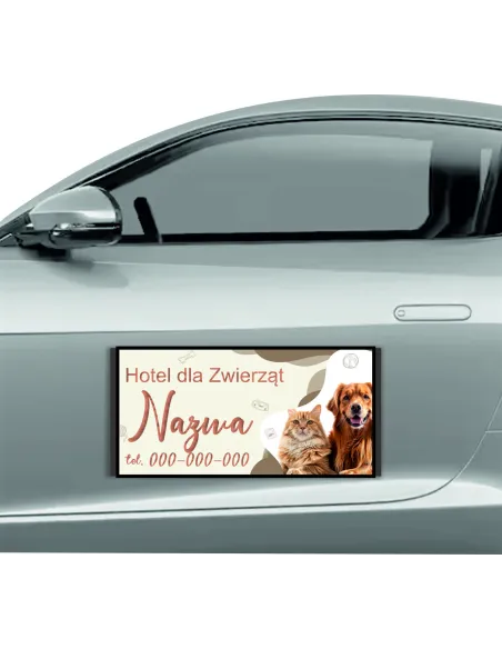 Magnes na samochód reklama magnetyczna 60x30 cm hotel dla zwierząt