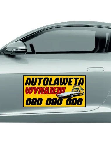 Magnes na samochód reklama magnetyczna 60x30 cm autolaweta wynajem