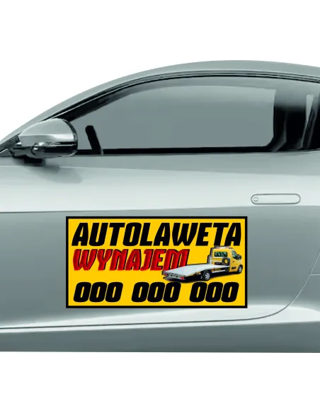 Magnes na samochód reklama magnetyczna 60x30 cm autolaweta wynajem