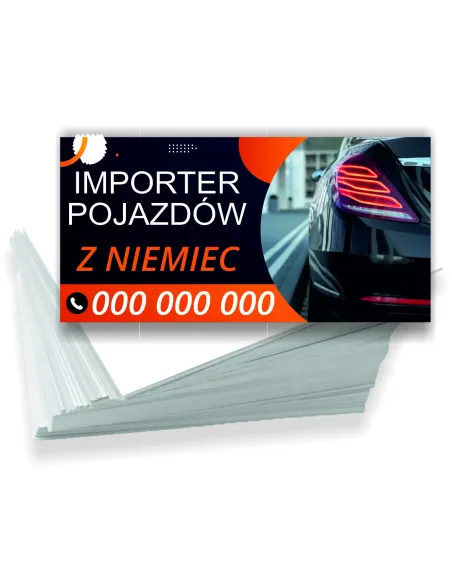 Wizytówki firmowe reklamowe 100szt różne wzory importer pojazdów