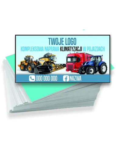 Wizytówki firmowe reklamowe 100szt różne wzory kompleksowa naprawa klimatyzacji