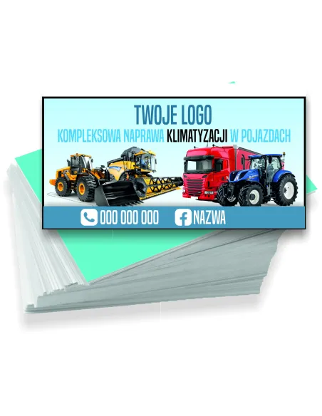 Wizytówki firmowe reklamowe 100szt różne wzory kompleksowa naprawa klimatyzacji