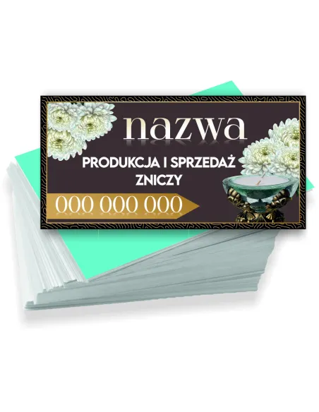 Wizytówki firmowe reklamowe 100szt różne wzory produkcja i sprzedaż zniczy