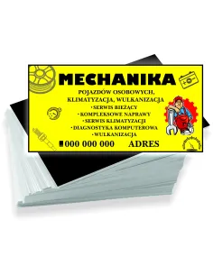 Wizytówki firmowe reklamowe 100szt różne wzory mechanika