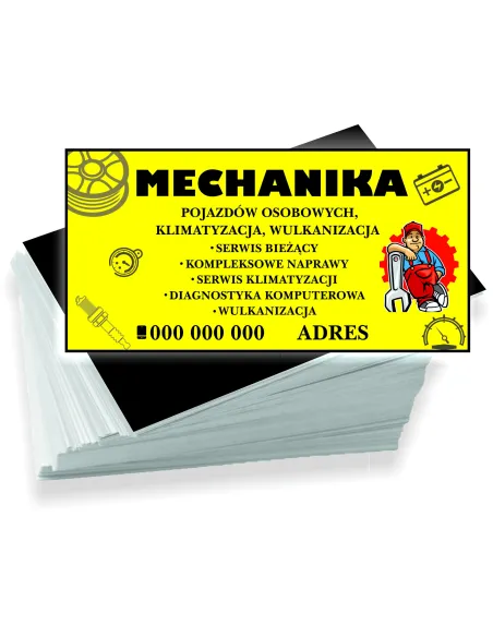 Wizytówki firmowe reklamowe 100szt różne wzory mechanika