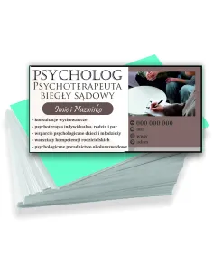 Wizytówki firmowe reklamowe 100szt różne wzory psycholog-psychoterapeuta