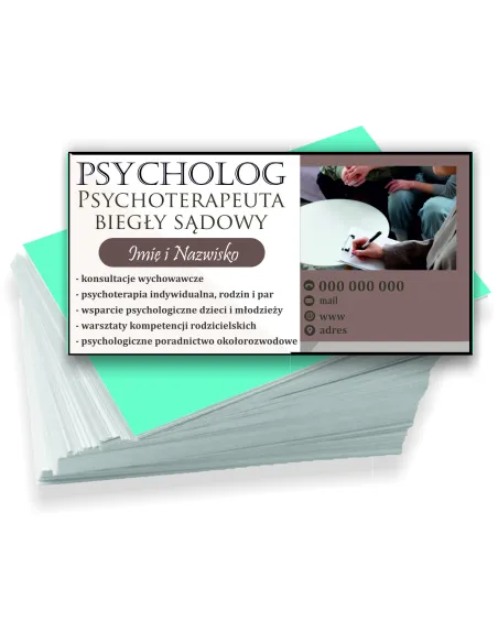 Wizytówki firmowe reklamowe 100szt różne wzory psycholog-psychoterapeuta