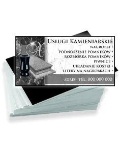 Wizytówki firmowe reklamowe 100szt różne wzory usługi kamieniarskie