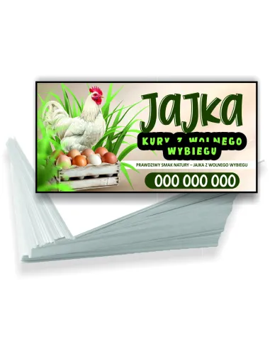 Wizytówki firmowe reklamowe 100szt różne wzory jajka