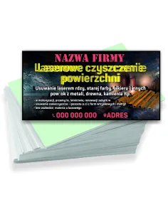 Wizytówki firmowe reklamowe 100szt różne wzory laserowe czyszczenie powierzchni