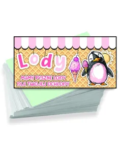 Wizytówki firmowe reklamowe 100szt różne wzory lody