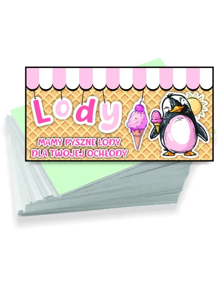 Wizytówki firmowe reklamowe 100szt różne wzory lody