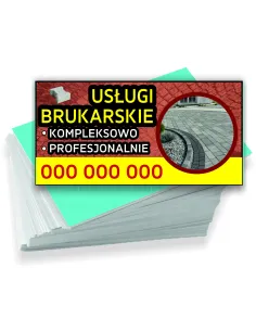 Wizytówki firmowe reklamowe 100szt różne wzory usługi brukaraskie