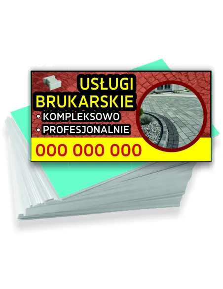 Wizytówki firmowe reklamowe 100szt różne wzory usługi brukaraskie