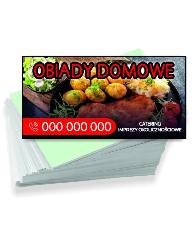 Wizytówki firmowe reklamowe 100szt różne wzory obiady domowe