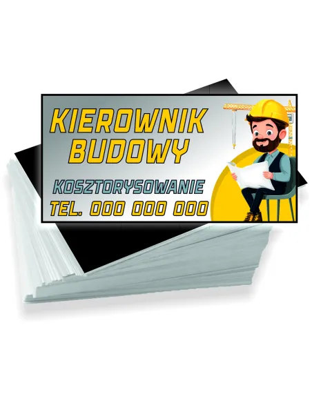 Wizytówki firmowe reklamowe 1000szt różne wzory kierownik budowy