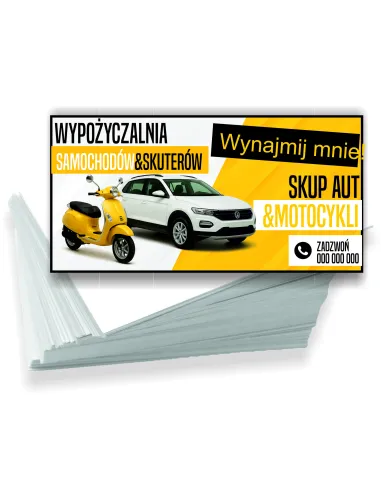 Wizytówki firmowe reklamowe 1000szt różne wzory wypożyczalnia