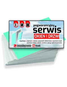 Wizytówki firmowe reklamowe 1000szt różne wzory serwis okien i drzwi