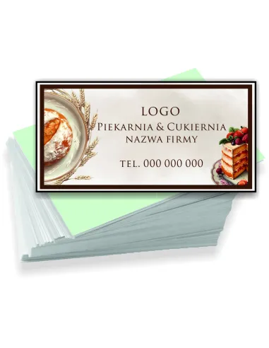 Wizytówki firmowe reklamowe 1000szt różne wzory pierkarnia i cukiernia
