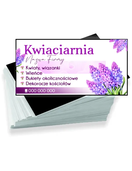 Wizytówki firmowe reklamowe 1000szt różne wzory firma kwieciarnia