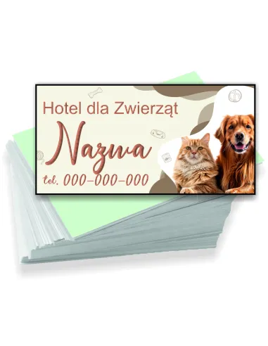 Wizytówki firmowe reklamowe 1000szt różne wzory hoteldla zwierząt