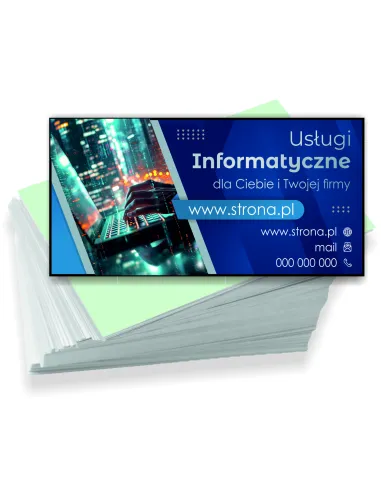 Wizytówki firmowe reklamowe 200 szt różne wzory usługi informatyczno komputerowe