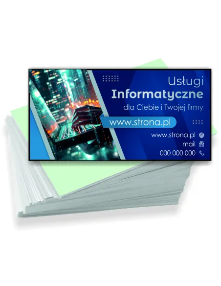 Wizytówki firmowe reklamowe 200 szt różne wzory usługi informatyczno komputerowe