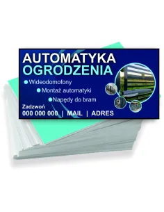 Wizytówki firmowe reklamowe 200 szt różne wzory automatyczne ogrodzenia