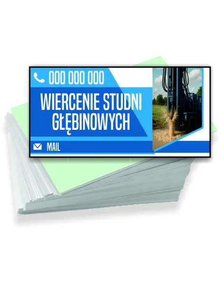 Wizytówki firmowe reklamowe 200 szt różne wzory wiercenie studni głębinowych
