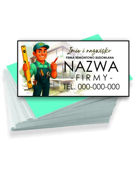 Wizytówki firmowe reklamowe 200 szt różne wzory firma remontowo budowlana