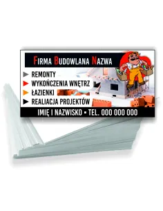Wizytówki firmowe reklamowe 200 szt różne wzory firma budowlana i remontowa