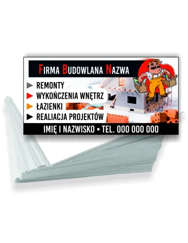 Wizytówki firmowe reklamowe 200 szt różne wzory firma budowlana i remontowa