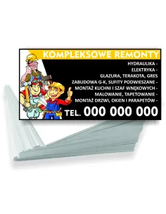 Wizytówki firmowe reklamowe 200 szt różne wzory usługi kompleksowych remontów