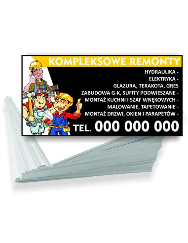 Wizytówki firmowe reklamowe 200 szt różne wzory usługi kompleksowych remontów