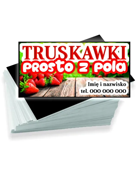 Wizytówki firmowe reklamowe 200 szt różne wzory sprzedaż truskawek
