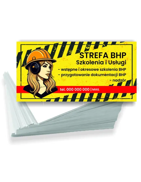 Wizytówki firmowe reklamowe 200 szt różne wzory szkolenia i usługi BHP