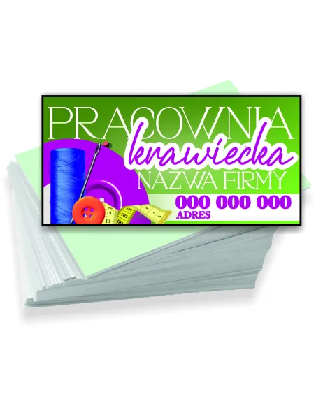 Wizytówki firmowe reklamowe 200 szt różne wzory pracownia krawiecka