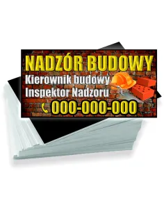 Wizytówki firmowe reklamowe 200 szt różne wzory nadzór budowlany
