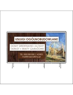 Reklamowy baner oczkowany 100x50 cm usługi ogólnobudowlane