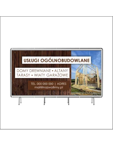 Reklamowy baner oczkowany 100x50 cm usługi ogólnobudowlane