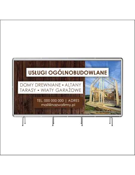 Reklamowy baner oczkowany 100x50 cm usługi ogólnobudowlane