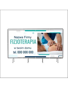 Reklamowy baner oczkowany 100x50 cm fizjoterapia w twoim domu
