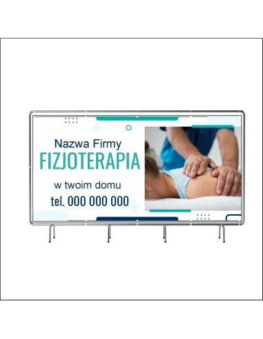 Reklamowy baner oczkowany 100x50 cm fizjoterapia w twoim domu
