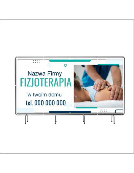 Reklamowy baner oczkowany 100x50 cm fizjoterapia w twoim domu