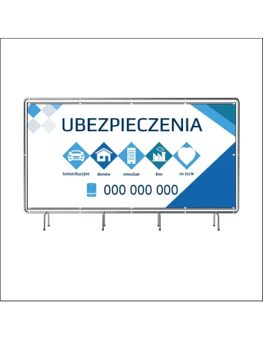 Reklamowy baner oczkowany 100x50 cm ubezpieczenia