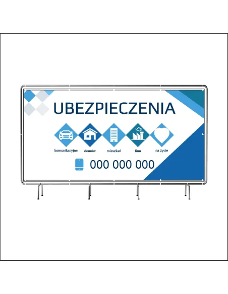 Reklamowy baner oczkowany 100x50 cm ubezpieczenia