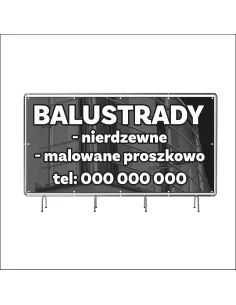 Reklamowy baner oczkowany 100x50 cm balustrady
