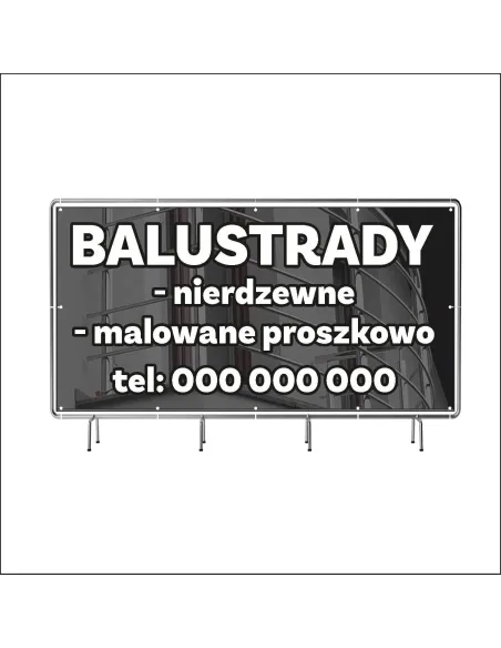 Reklamowy baner oczkowany 100x50 cm balustrady