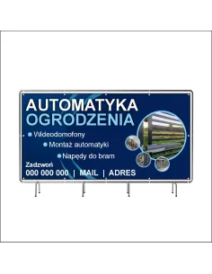 Reklamowy baner oczkowany 100x50 cm automatyka ogrodzenia