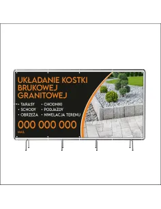 Reklamowy baner oczkowany 100x50 cm układanie kostki
